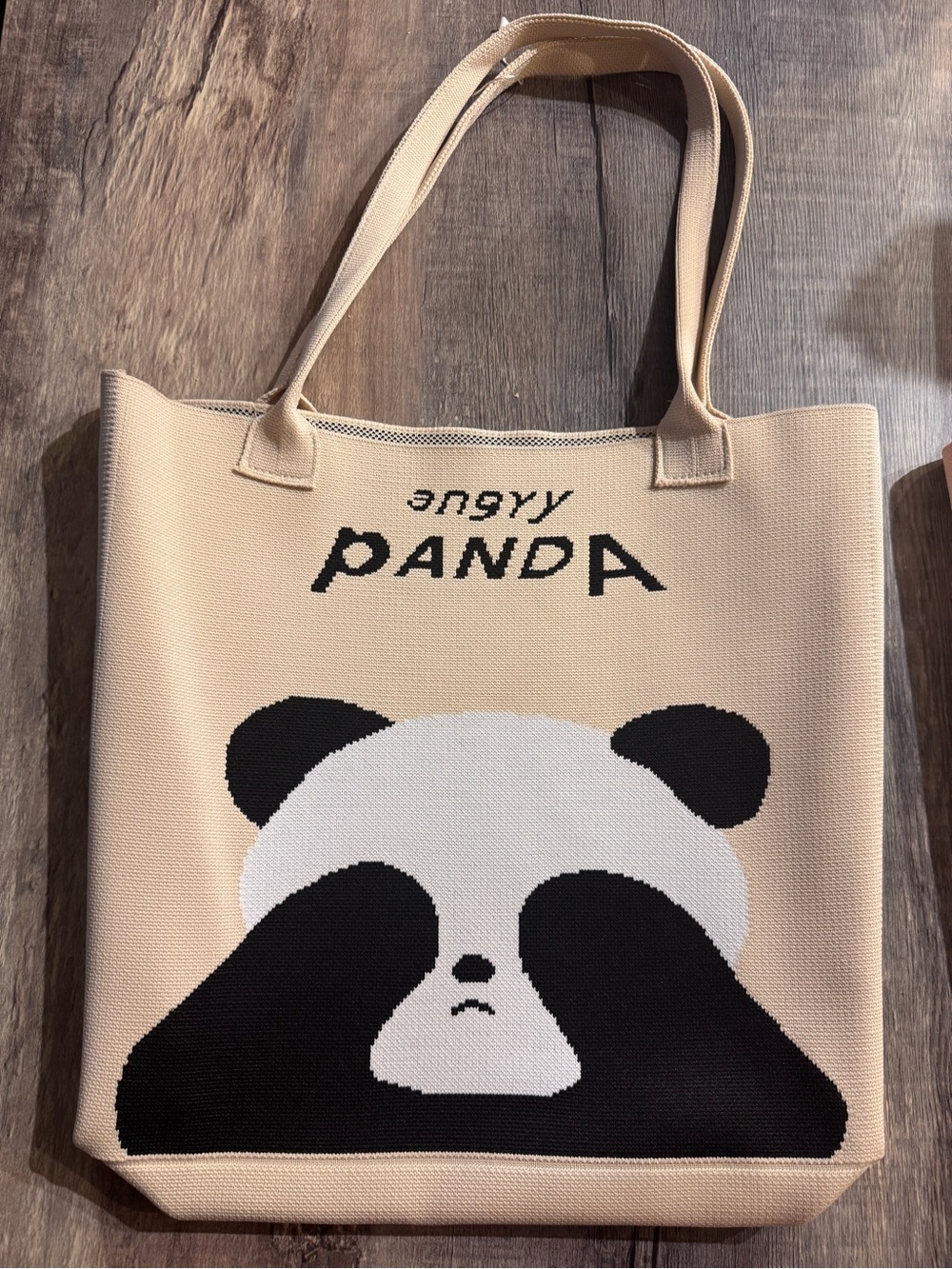 Beige Panda Tote Bag - Enjoy Panda
